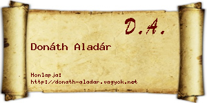 Donáth Aladár névjegykártya